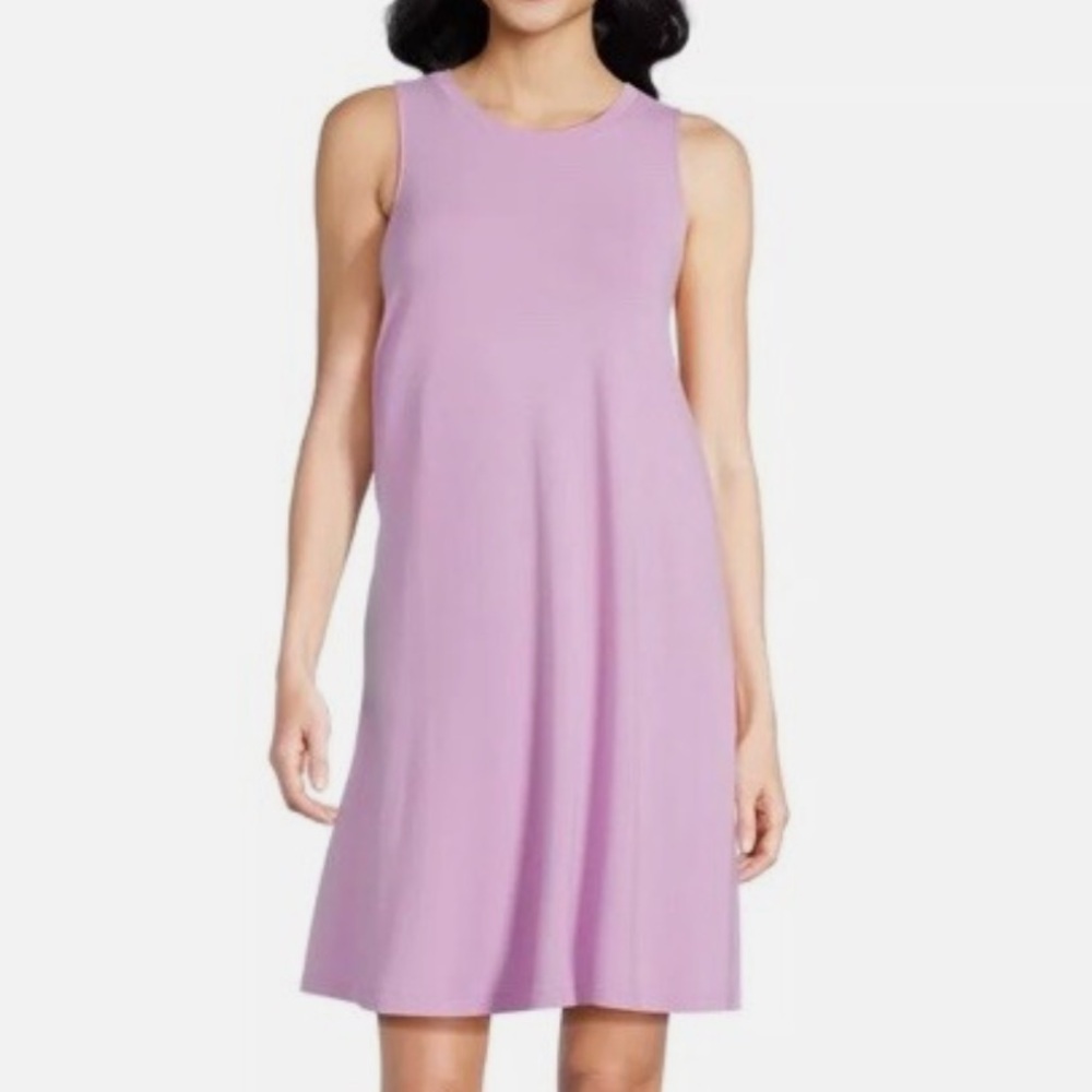 Time and Tru Women Sz S 4-6 Purple Sleeveless Tank Top Swing Dress NWT